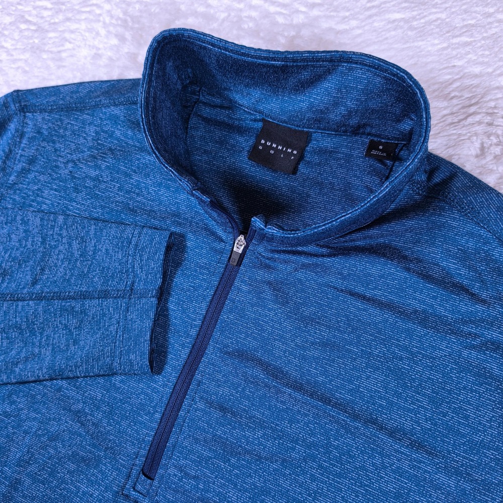 Dunning Golf 1/4 Zip Pullover Mens S Blue Stretch L/S Space Dye DN801465VT
